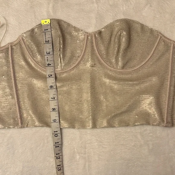 Zara Cream Strapless Crop Top - Picture 7 of 9